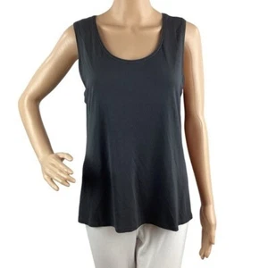 Eileen Fisher 100% Silk Tank Top Size M Dark Gray - Picture 1 of 7