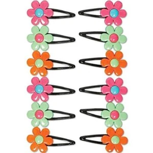 Hippie Chick Peace Owl Pink Brown Retro Kids Birthday Party Favor Barrettes - Picture 1 of 1