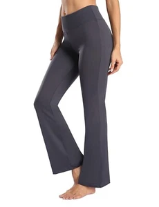 High Waisted Bootcut Yoga Pants for Women, Squat Proof, Tummy Control, Navy, L - Picture 1 of 7