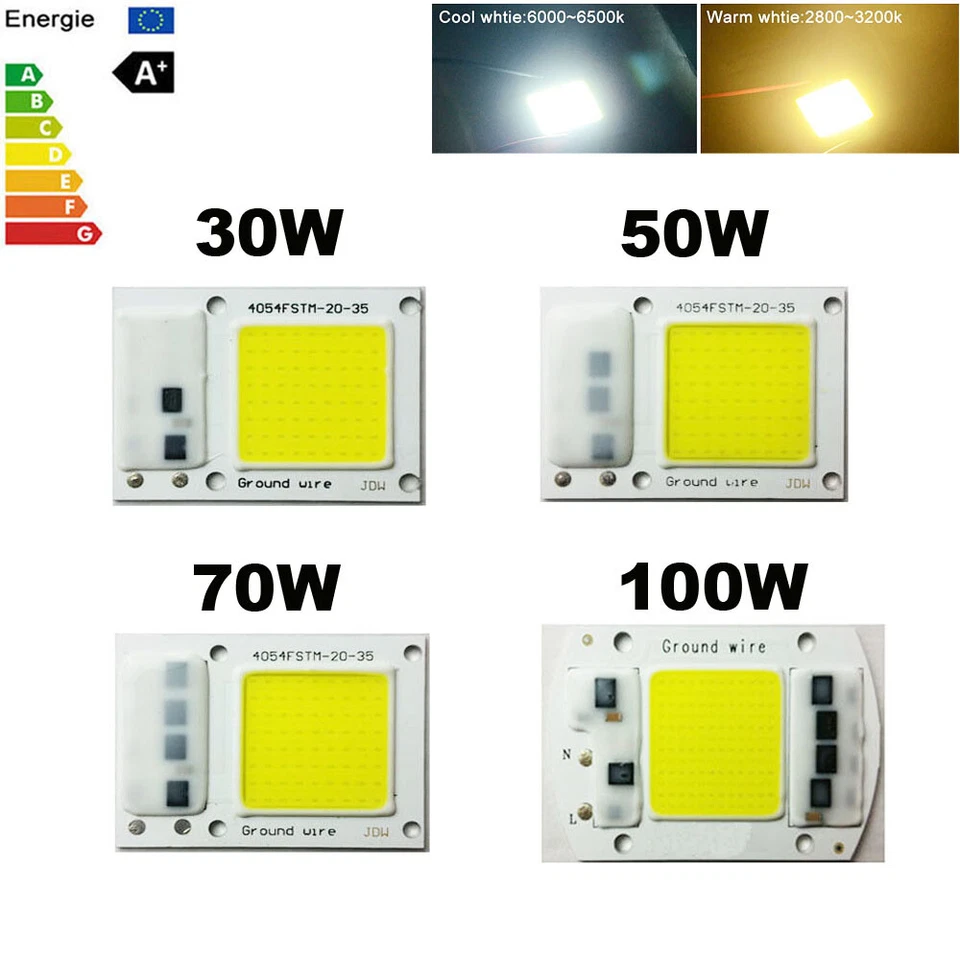 LED Chip COB Input Integrated Smart IC Driver Floodlight 30/50/70 100W 220V 110V - Image 1 of 4