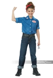California Costume Rosie The Riveter WW2 Child Girls Halloween Costume 00594 - Picture 1 of 5