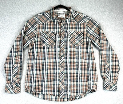 Mountain Khakis Shirt Mens M Plaid Pearl Snap Long Sleeve Cotton Western Cowboy - Image 1 of 4