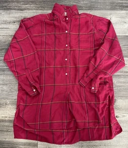 Vintage Northern Isles Plaid Shirt Womens Size 11/12 Button Up Red / Hot Pink - Picture 1 of 6