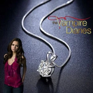 The Vampire Diaries, Single, Four Claw Mount, Cubic Zirconia Gem Pendant & Chain - Picture 1 of 4