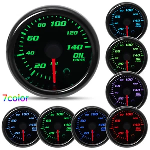 52mm 2'' 7 Colors Universal Auto Car LED PSI Oil Press Gauge Oil Pressure Meter - Picture 1 of 12