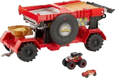 Hot Wheels Monster Trucks Playset, Toy Truck & Car, Down Hill Race & Go with 1:6 - Image 1 of 4