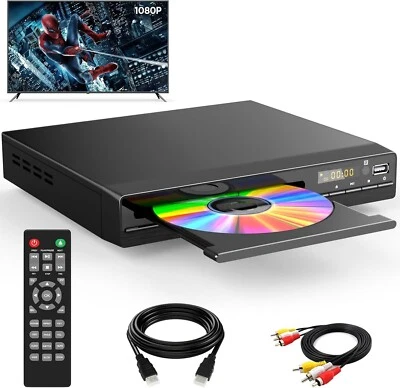 HDMI DVD Player Unterstützt HD 1080P USB CD Regionenfrei mit HDMI Kabel C1013 - Bild 1 von 4