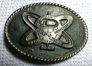 Oklahoma City Air Logistics Complex Brass Belt Buckle Air Force OC-ALC - Picture 1 of 2
