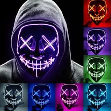 Halloween Led El Wire Maschera Neon Rave Purge Party Costume Cosplay Festa Mask