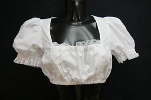Gr.40 Dirndlbluse weiß Bluse für Dirndl Landhaus Baumwollmischung Spitze B11735 - Bild 1 von 4