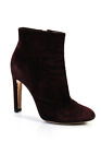 Gianvito Rossi Womens Suede Zip Up Ankle Boots Bordeaux Purple Size 39 9 Ll19ll