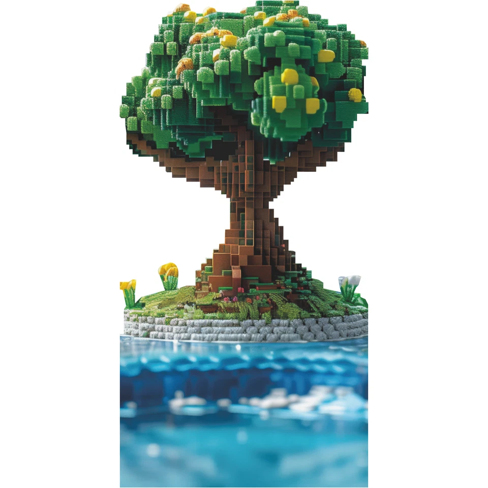 SP13374 Videojuego Mina de Oro Pixel Artesanía Árbol Cartón Recorte Standee Standu Foto 1 de 1