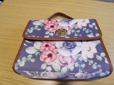 Cartera caja púrpura floral sin marca Foto 1 de 4