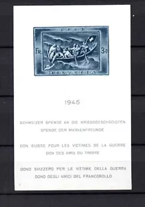 Switzerland 1945 sheet war-help stamps (Michel 11) nice MLH - Picture 1 of 2