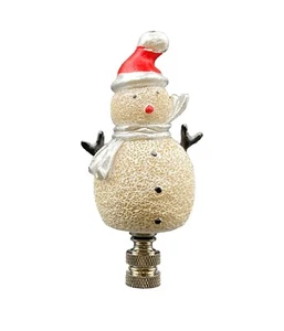 Holiday/Christmas Lamp Finial-SNOWMAN-Polished Nickel Base - Picture 1 of 11