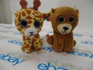 Ty Teenie Beanie Boos Safari Giraffe & Henry der Bär Happy Meal Spielzeug Mcdonalds - Bild 1 von 4
