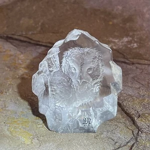 "Pisapapeles de cristal de plomo completo Jonasson Snowy Owl Suecia 2""" - Imagen 1 de 10