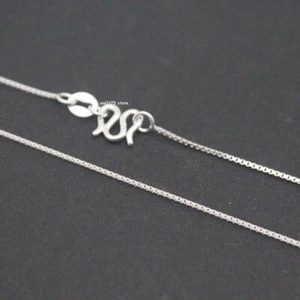 Pure 990 Fine Silver Chain For Women Thin 0.8mm Box Necklace Link 18inch /2-3g - Picture 1 of 6