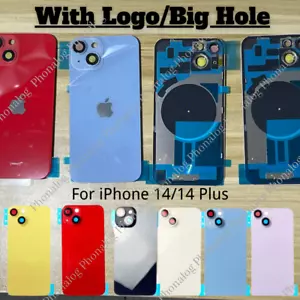 Für iPhone 14/iPhone 14 Plus Rückseite Glas Ersatz Big Cam Loch Rückseite Abdeckung Lot - Bild 1 von 6