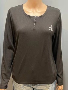 Women's Calvin Klein size medium Black Long sleeve sleep shirt - Picture 1 of 6