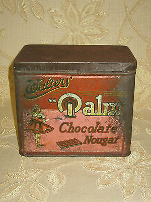 Rara Grande Antiguo Coleccionable Walters  Palma  Chocolate Nougat Caja De Hojalata - 1930's • 21.06€