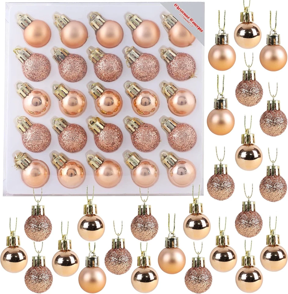 Christmas Concepts® Pack of 25-25mm (1") Mini Christmas Tree Baubles  - Image 1 of 1