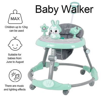 Baby Walker Push Along Learning Walking Wheel Multifunctional Sensory Music UK - Image 1 of 4