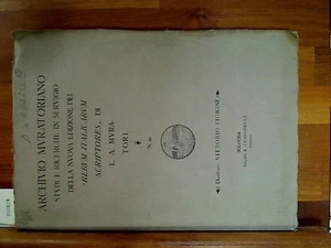 Archivio Muratoriano. Studi e ricerche in Serviggio della nuova Edizione die Rer - Picture 1 of 1