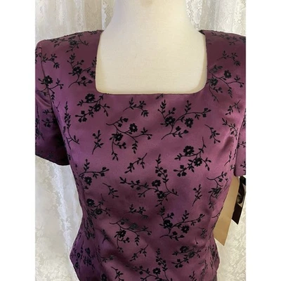 Donna Ricco New York 女式 8P 码勃艮第上衣 — 第 1/4 张图片