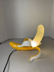 SELETTI Banana Lamp Yellow & White 8” Tall X 9 1/2” X 8” - Picture 1 of 12