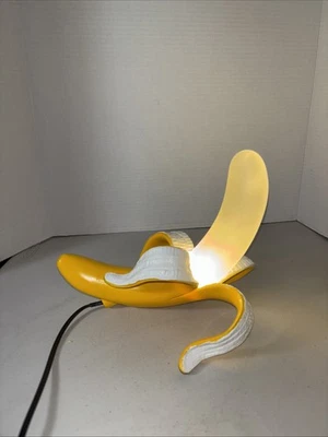 SELETTI Banana Lamp Yellow & White 8” Tall X  9 1/2” X 8” - Image 1 of 4