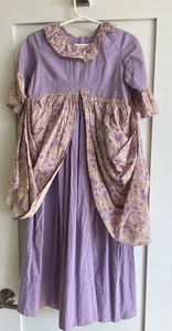 Vintage Antik 20er/30er Jahre lila mit Blumen Baumwolle 30er Jahre Kleid Mädchen spielen - Bild 1 von 11
