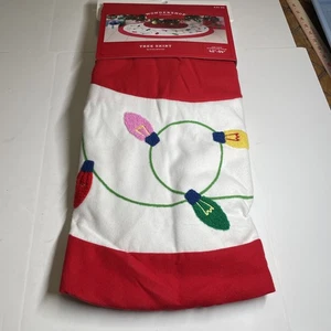 Colorful Christmas Lights Themed Holiday Tree Skirt 42-54 inch Diameter - Picture 1 of 5