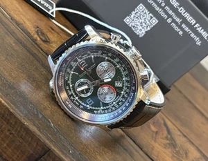 NEW CHASE DURER CDW-0075 SWISS QUARTZ CHRONO LEATHER SAPPHIRE WATCH 49.5MM - Picture 1 of 6