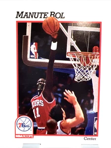 Manute Bol 1991-92 NBA Hoops #157 Philadelphia 76ers Vintage Basketball Card - Picture 1 of 12