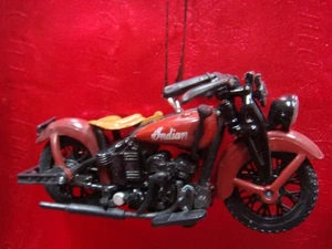 * NEW * 1937 INDIAN JR JUNIOR SCOUT MOTORCYCLE 1/24 CHRISTMAS ORNAMENT - Picture 1 of 1