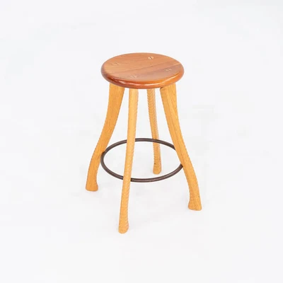 1990s Brad Smith Bradford Woodworking Studio Craft Ax Counter Stool Cherry & Ash - Image 1 of 4