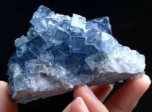 219g Natural Transparent Phantom Blue Cube Fluorite Mineral Specimen/China - Picture 1 of 10