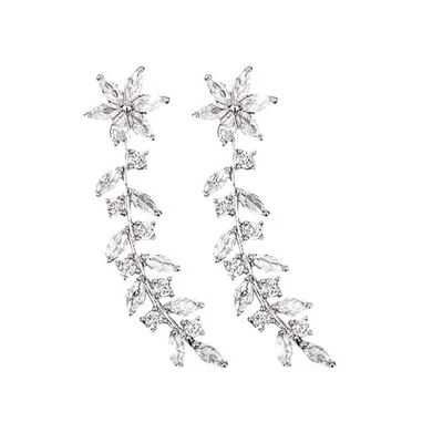  Gioielli Da Sposa Orecchini Pendenti Con Piume Orecchino Di Moda - Immagine 1 di 4