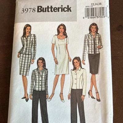 butterick patterns 3978 Misses Jacket,Dress,Skirt, Sz 12-14-16 - Image 1 of 3