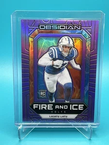 2024 Panini Obsidian - Laiatu Latu - RC Fire And Ice Purple /50 - Picture 1 of 3
