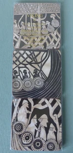 6 New Cork-Backed Coasters Viking Warriors On Boats 4" X 4" Six Posavasos - Picture 1 of 11