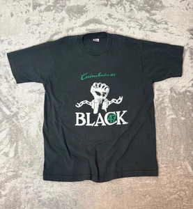 Vintage Black 47 Band T-Shirt (L) Single Stitch 90s Irish Punk Rock Cuimhnímid - Picture 1 of 6