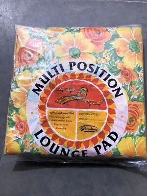Almohadilla para silla de patio vintage floral verde naranja y amarillo años 70’s NOS MCM raro paraíso Foto 1 de 4