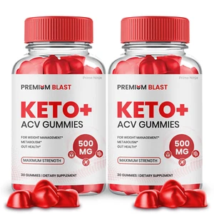 Premium Blast Keto ACV Gummies, Keto + ACV Max Strength (2 Bottles) - Picture 1 of 3