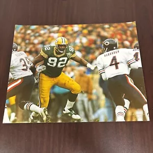 Foto Reggie White 14x11 Green Bay Packers contro Chicago Bears Jim Harbaugh HOF - Foto 1 di 2