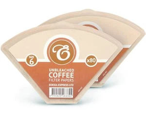 160 Size 6 Coffee Filter Paper Cones Replacement - Unbleached - Picture 1 of 4