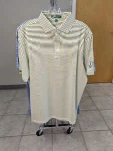 NWOT MEN'S STRAIGHT DOWN POLO, SIZE: S, COLOR: WHITE/GREEN/YELLOW (M13) - Picture 1 of 3