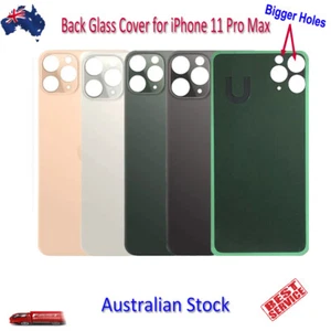 Battery Back Glass Cover with Big Camera Hole and Adhesive for iPhone 11 Pro Max - Picture 1 of 1