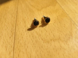Bijou Brigitte | Ohrringe Ohrstecker rund Schmuckstein | gold schwarz - Bild 1 von 5